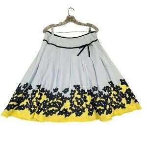 Liz Claiborne Floral Flirty Feminine A-Line Silk Blend Box Pleated Skirt - Sz 10